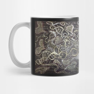 Gold and Silver Hearts Doodle Mug